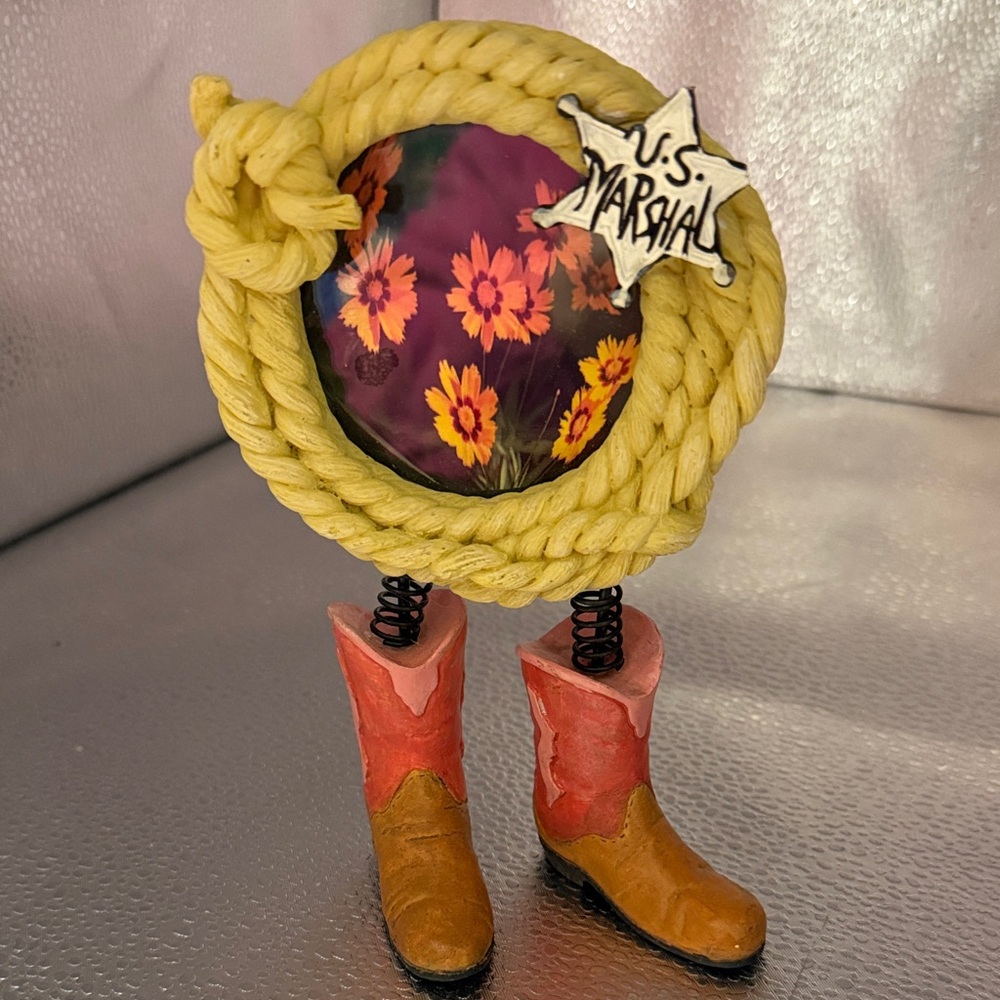 U.S. Marshal Floral Rope picture frame with Boots